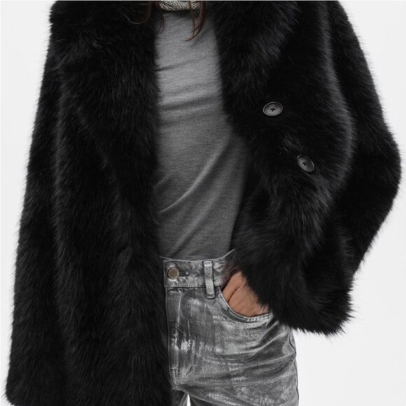 Mango Faux Fur Jacket "NEW" - Picture 14 of 16